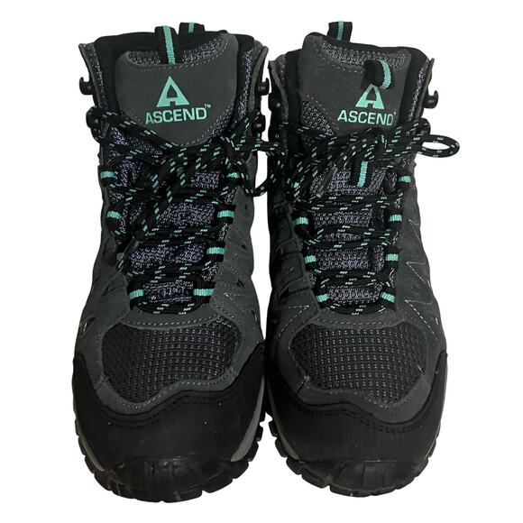 Ascend Traverse-W Women's 7 Hiking Boots Leather Upper VGUC Mint Green Gray - Picture 3 of 12